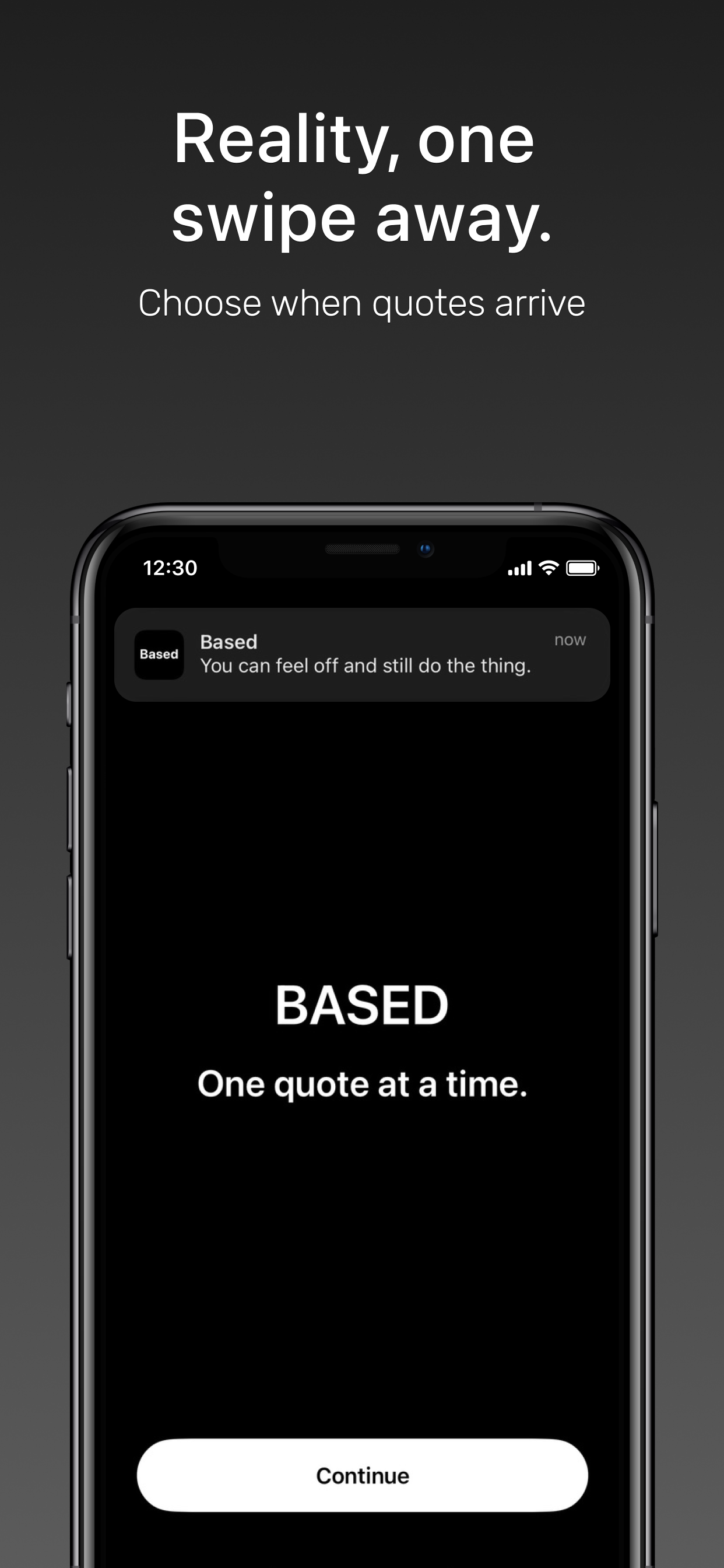 Based onboarding and notification preview